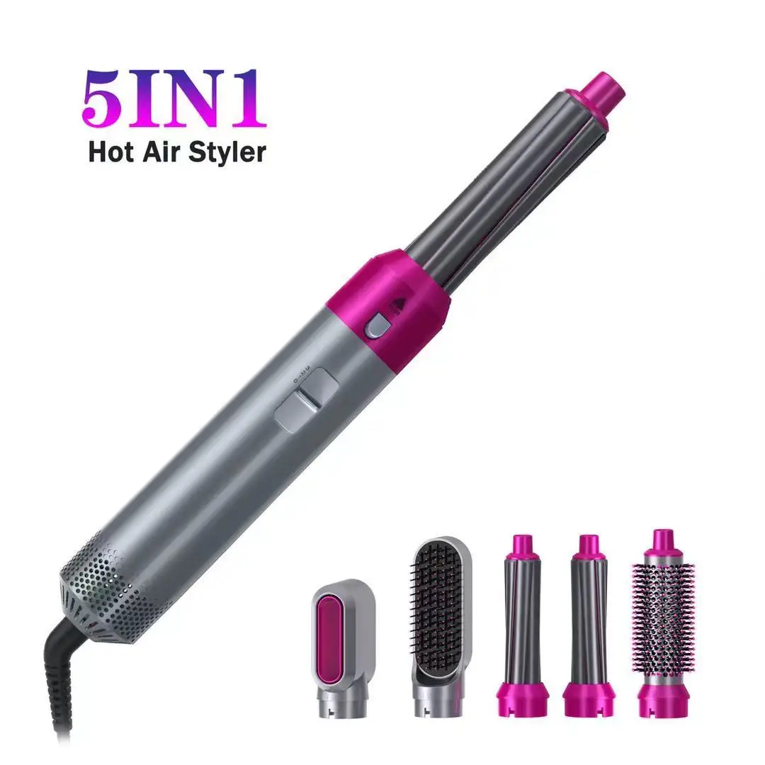 

5 in 1 Hair Dryer Brush Professional Salon Blow Dryer Hair Curling Iron HairDryer With Curly Hair Straighten Brush Styling Tool