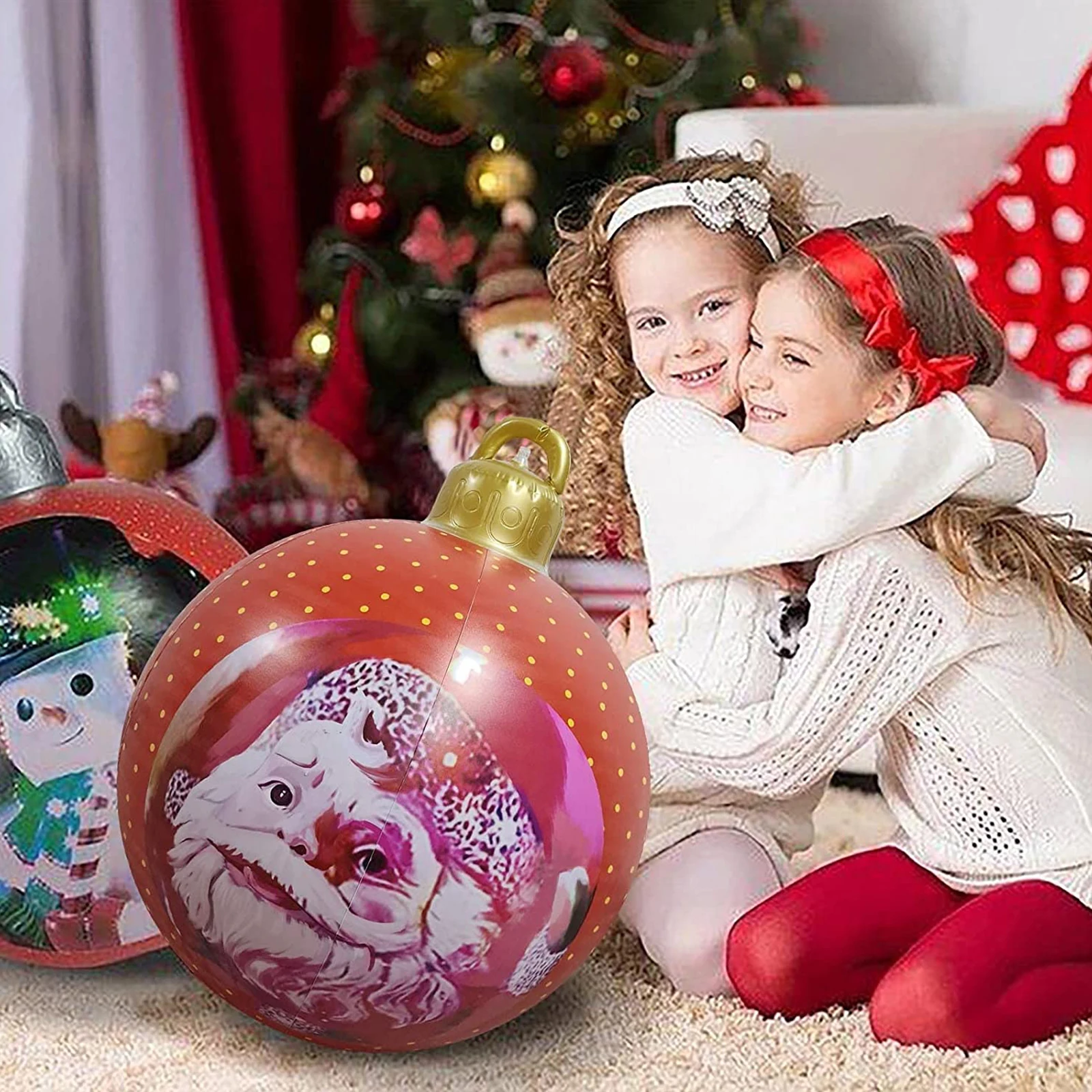 

7 Colors Xmas PVC Inflatable Toy Ball Outdoor Atmosphere Christmas Tree For Indoor Wedding Party Home Christmas Gift Ball