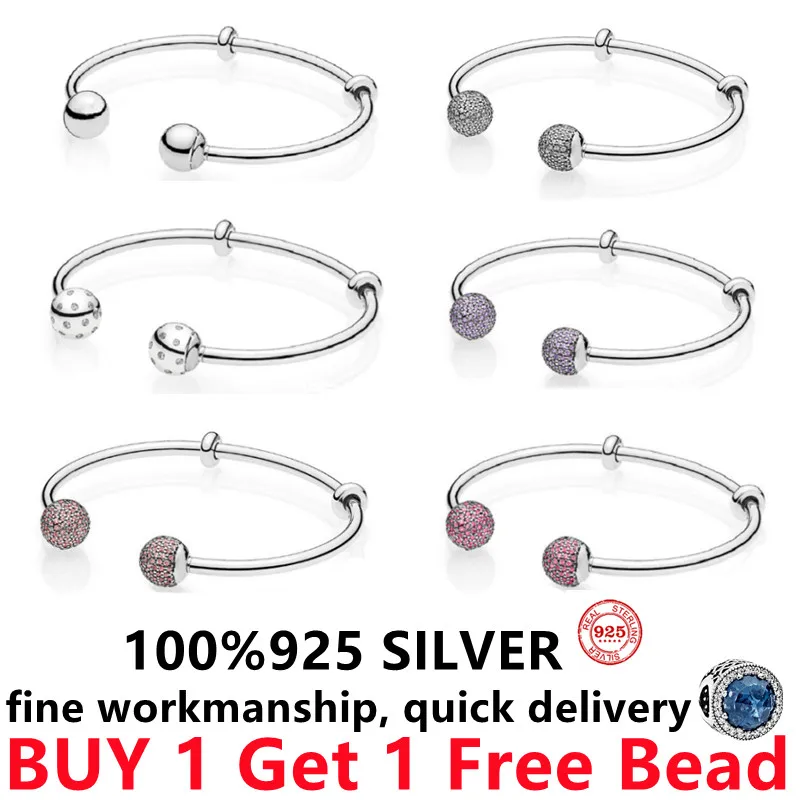 

Hot sale Free Delivery Pando 100% 925 Sterling Silver Snake chain Open Bracelet fashion classic high quality DIY Bead jewelry