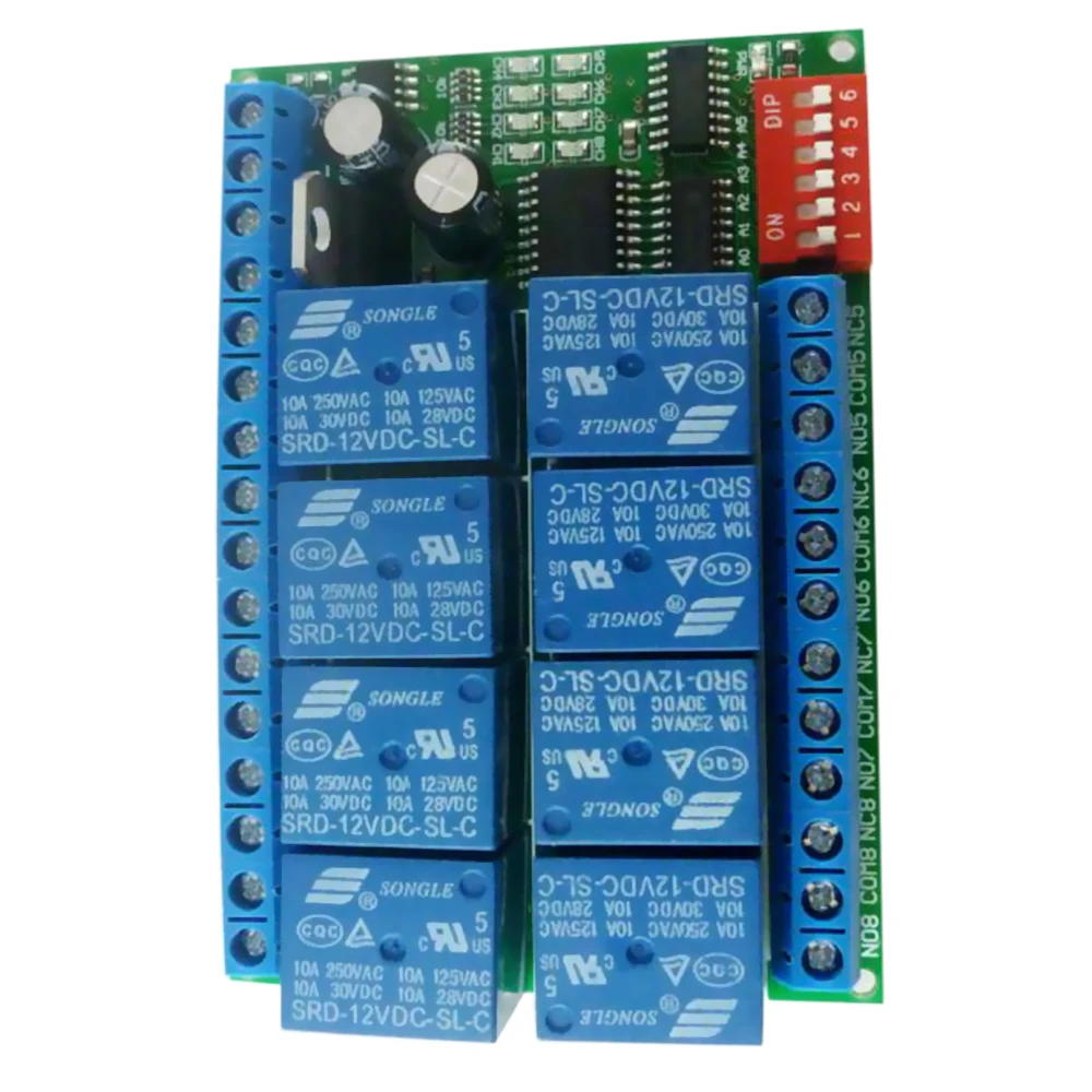 Реле RS485 Modbus RTU 12 В 8 каналов протокол последовательного порта дистанционного