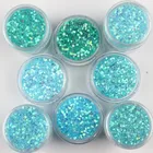 Светильник бые Порошковые блестки для ногтей, шестиугольные весы разного размера, разноцветные Блестки для маникюра, лак для ногтей, художественное украшение, 10 мл