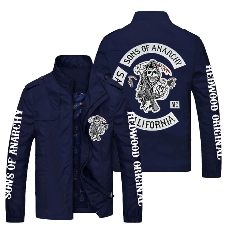 

2021 hot men's spring/summer new aviator jacket casual fashion jacket windbreaker printed zipper standing collar jacket