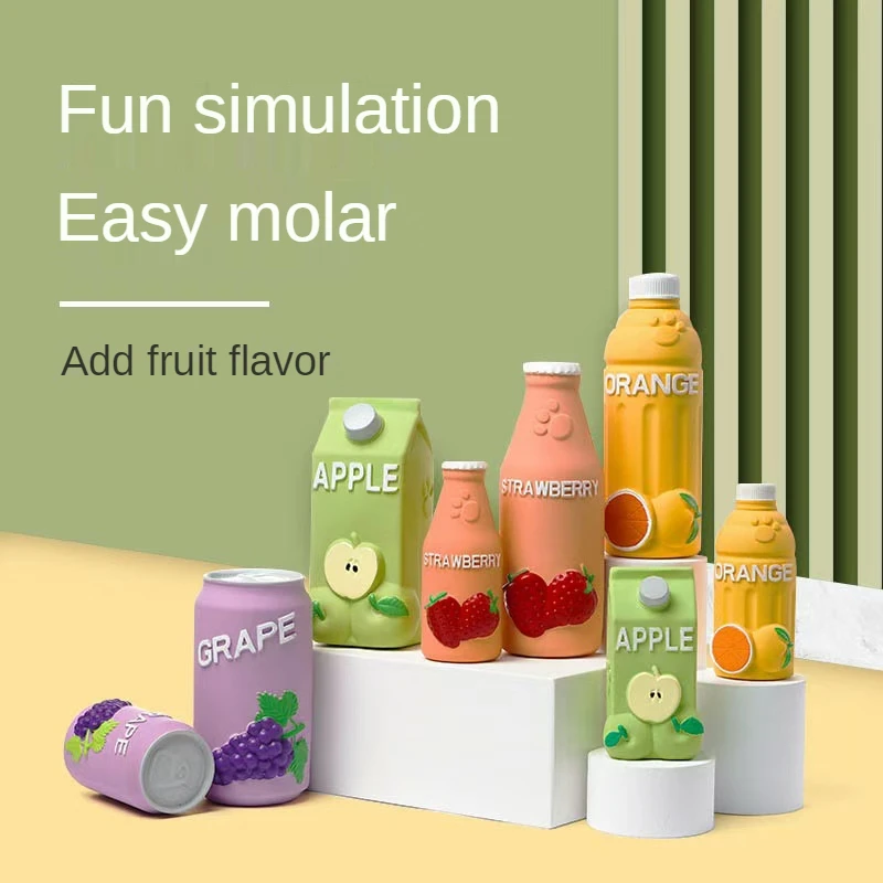 Cute Fruit Juice Emulsion Dog Vocalize Toy Orange Strawberry Apple Pet Toys for puppy Mint Teaser Play Interactive | Дом и сад