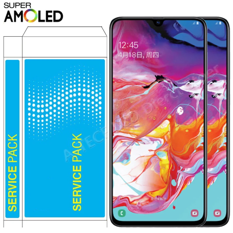 Для Samsung Galaxy A70 LCD A705 A705F SM дисплей сенсорный экран с рамкой дигитайзер в сборе для