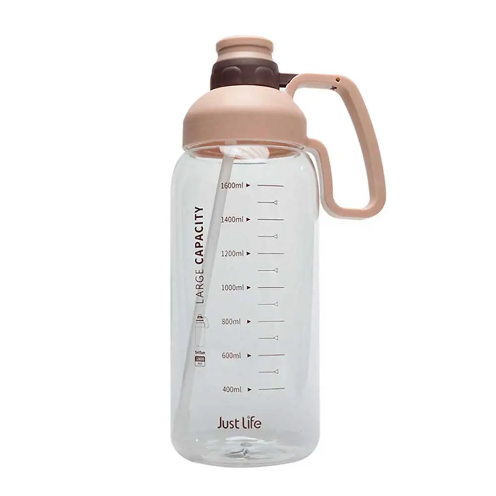 

Large Capacity Water Bottle Portable Transparent 1.8L Soport Kettle with Straw Leakproof Water Bottle for Fitness Workout