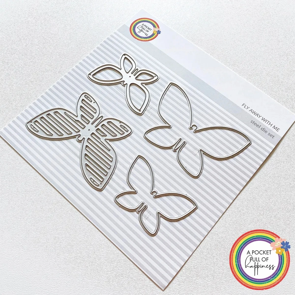 

JC Metal Cutting Dies 4pcs Butterfly Background for Scrapbooking Handmade Tool DIY Blade Make Stencil Craft Mold Template Decor