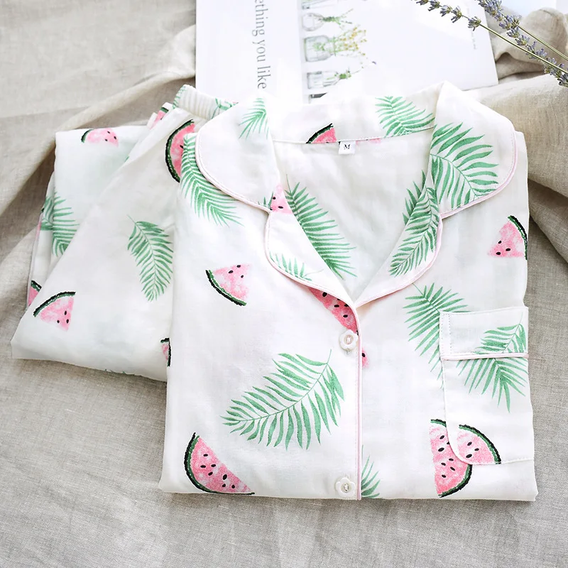 

Fdfklak Sleepwear Women's Clothing For Home Pyjama Set 2020 Spring Autumn new Long Sleeve Pijama Print Home Wear Pajamas Set