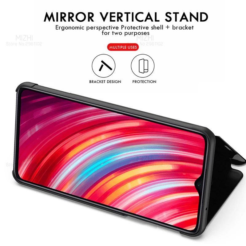 Чехол Smart mi rror Filp для xiaomi cc9 note 10 9t pro 9lite 9se 8 a2 lite a3 redmi Pro 7 8t 7a 8a k20 прозрачный чехол |