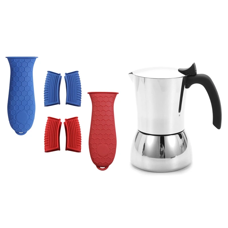 

6 Pack Cast Iron Handle Cover For Cast Iron Skillets,Griddles With Coffee Maker Stainless Steel Espresso Percolator Pot