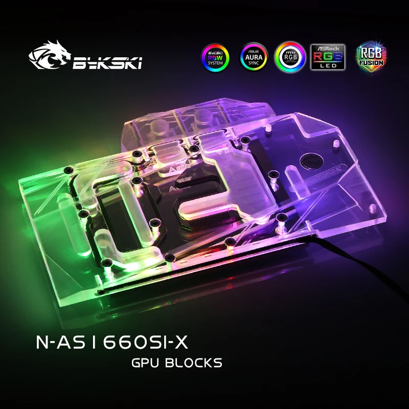 Bykski водный блок использовать для ASUS GTX1660-O6G-SI/полное покрытие медный радиаторный
