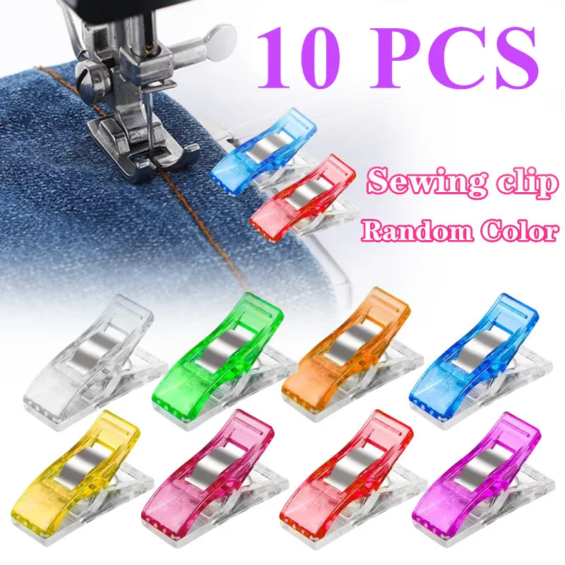 

10PCS DIY Random Color Knitting Clips Craft Sewing Paper Clips Plastic Clamps Binding Clips Sewing Clips Holder Paper Clips