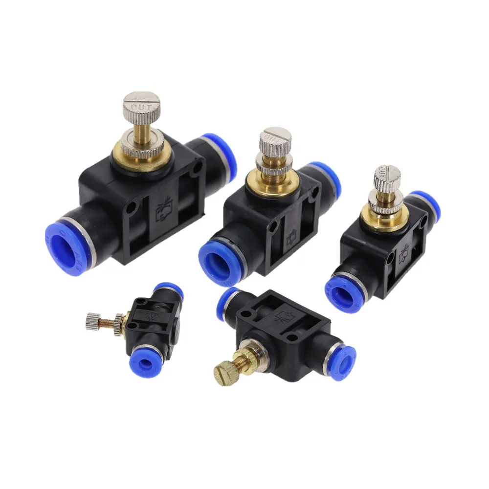 5 шт./лот SA пневматический Регулятор воздушного потока 4 мм 6 8 10 12 OD шланг трубка