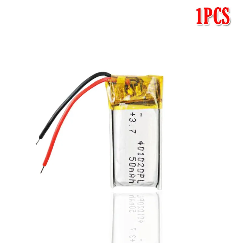 1pcs 50mah 3,7 v 401020 литий-полимерный аккумулятор для игрушечных автомобилей Bluetooth динамик Bluetooth гарнитура цифровые продукты - Цвет: 1pcs