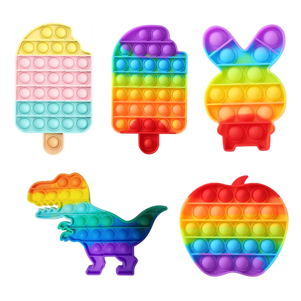 

Hot Fidget Reliver Stress Toy Rainbow Push Bubble Antistress Toys Adults & Children Sensory Toys to Relieve Autism Free Shipping