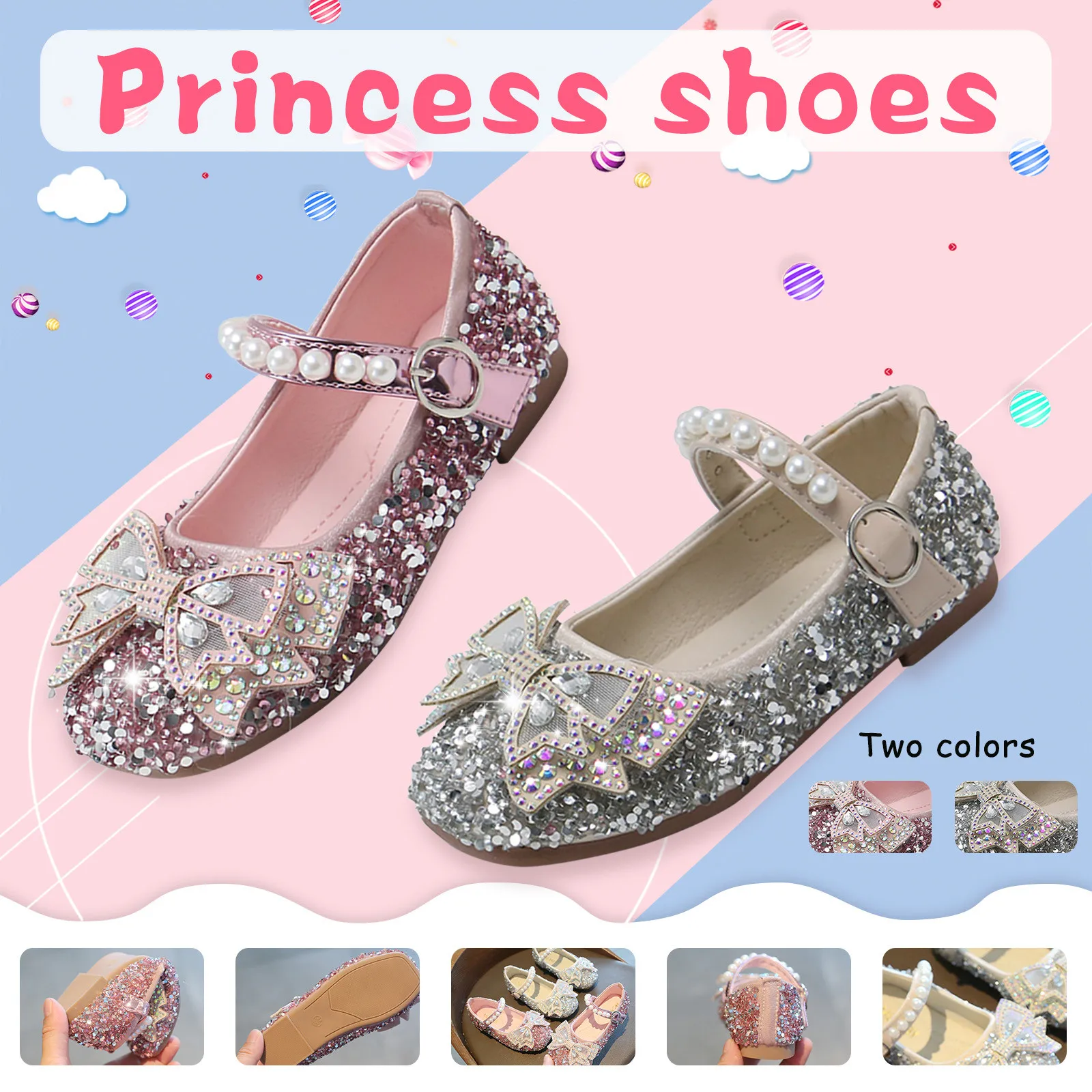 

2021 Summer Baby Girl Crystal Bling Diamond Bow Sandals Princess Dance Shoes Small Big Kids Party Shoes Fashion Sandals Dropship