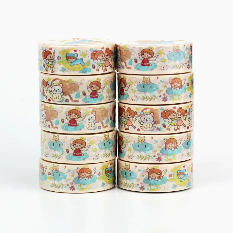 

NEW 10pcs/Lot Decorative Kawaii Girls Moon Japanese Washi Tapes for Bullet Journal Adhesive Masking Tape Cute Stationery