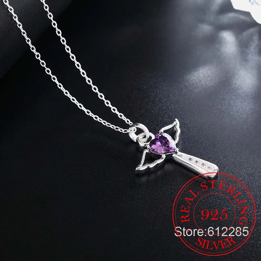 

Vintage Bijoux Luxury Simple Crystal Cross Statement Pendant Necklace for Women 925 Sterling Silver Fine Jewelry Accessories