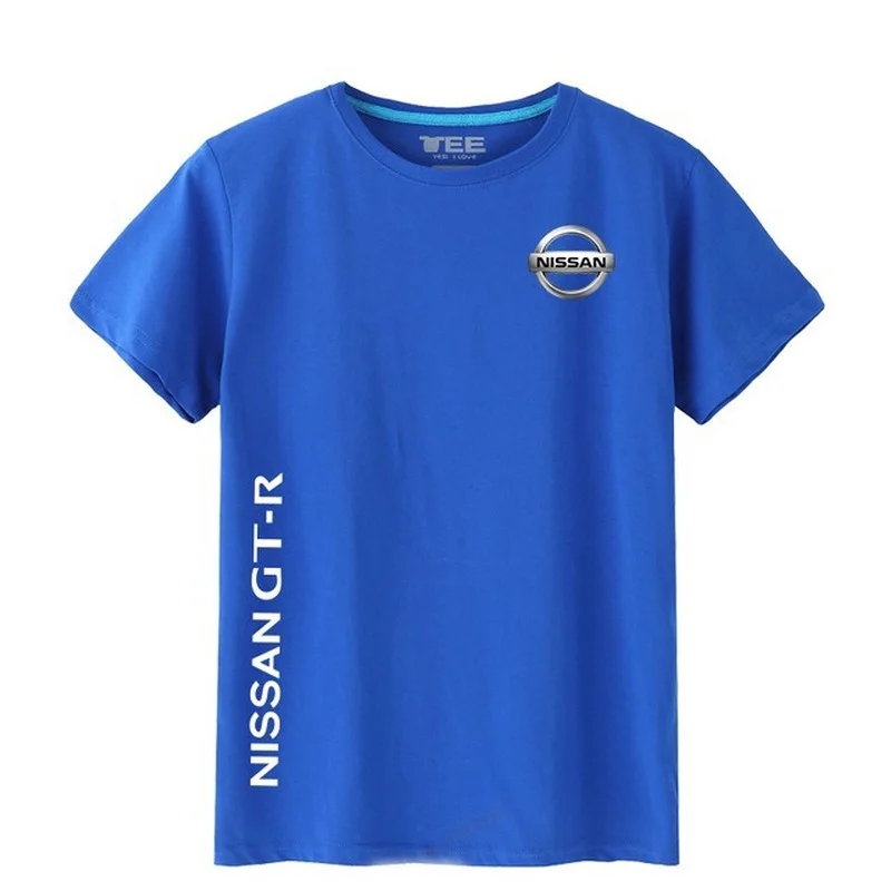 

2021 Летняя Повседневная футболка с круглым вырезом, Мужская одежда для Nissan GT-R, модная Однотонная футболка, Мужская футболка с V-образным вырезом