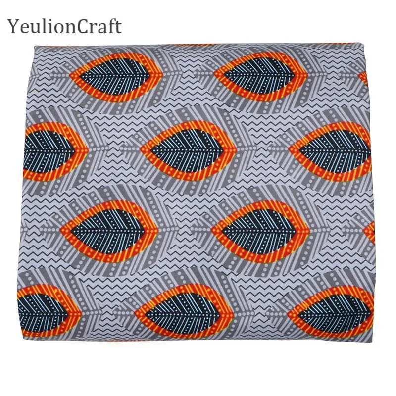 Chzimade 1 ярд серые листья печать Анкара африканская ткань 100% полиэстер воск для