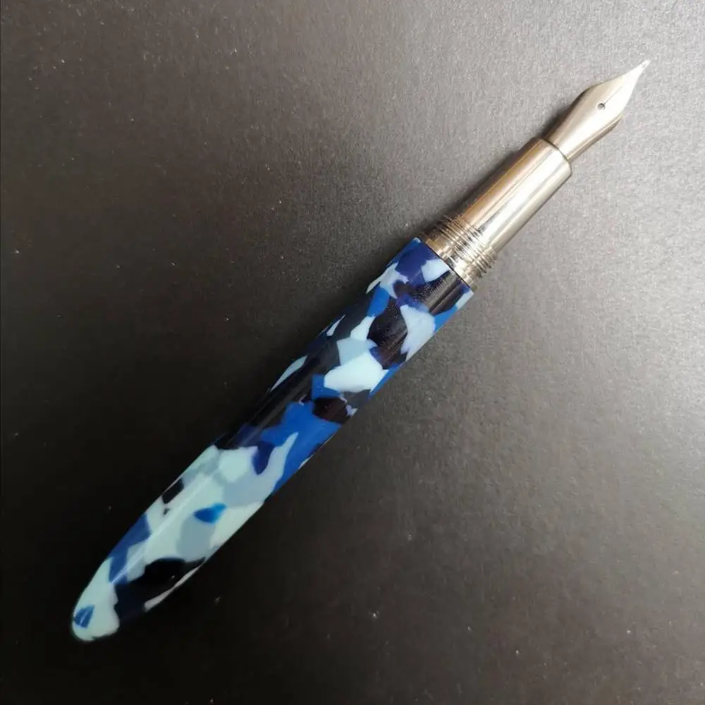 Целлулоида авторучка чернилами ручной шлифовальный перо 0 8 мм мягкий Серебряный