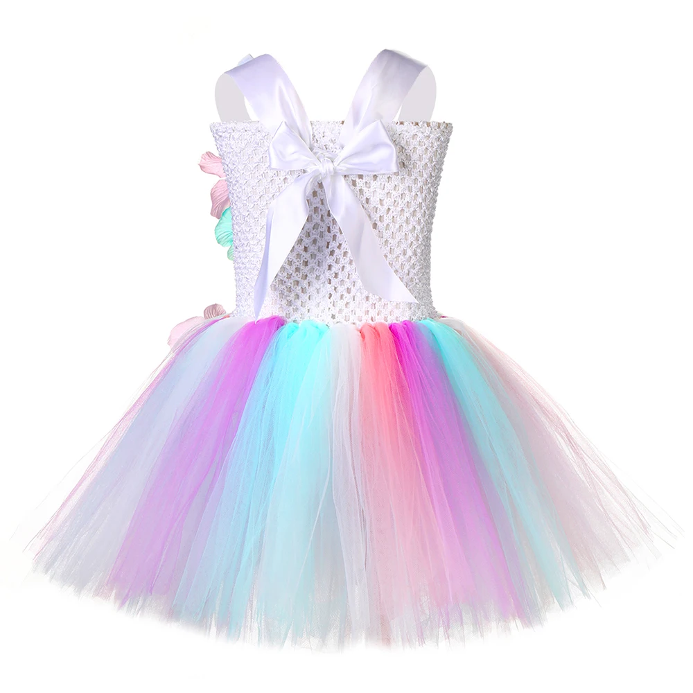 Платье-пачка для девочек с цветами единорогом наряд пастельный детвечерние на