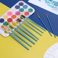 10pcsset paint by numbers brushes watercolor gouache paint brushes different shape round pointed tip nylon hair painting brush