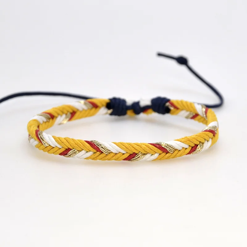 Плетеные браслеты ручной работы для женщин богемные винтажные хлопковые веревки