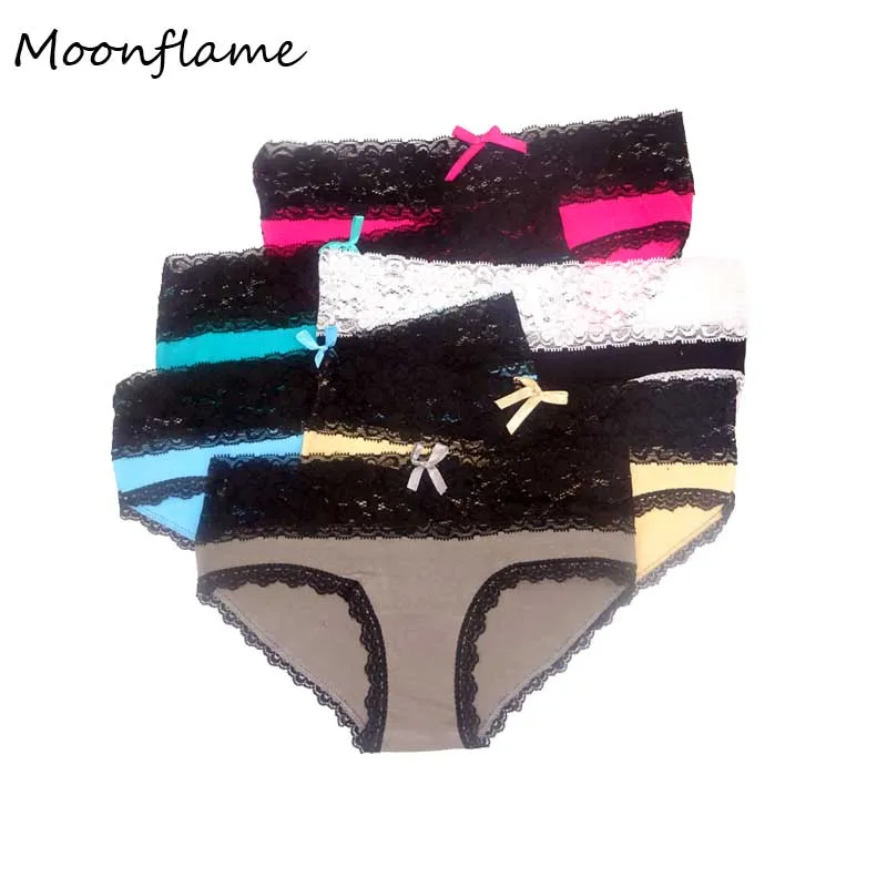 5 шт./партия женские хлопковые трусы с кружевом|Женские трусики| |