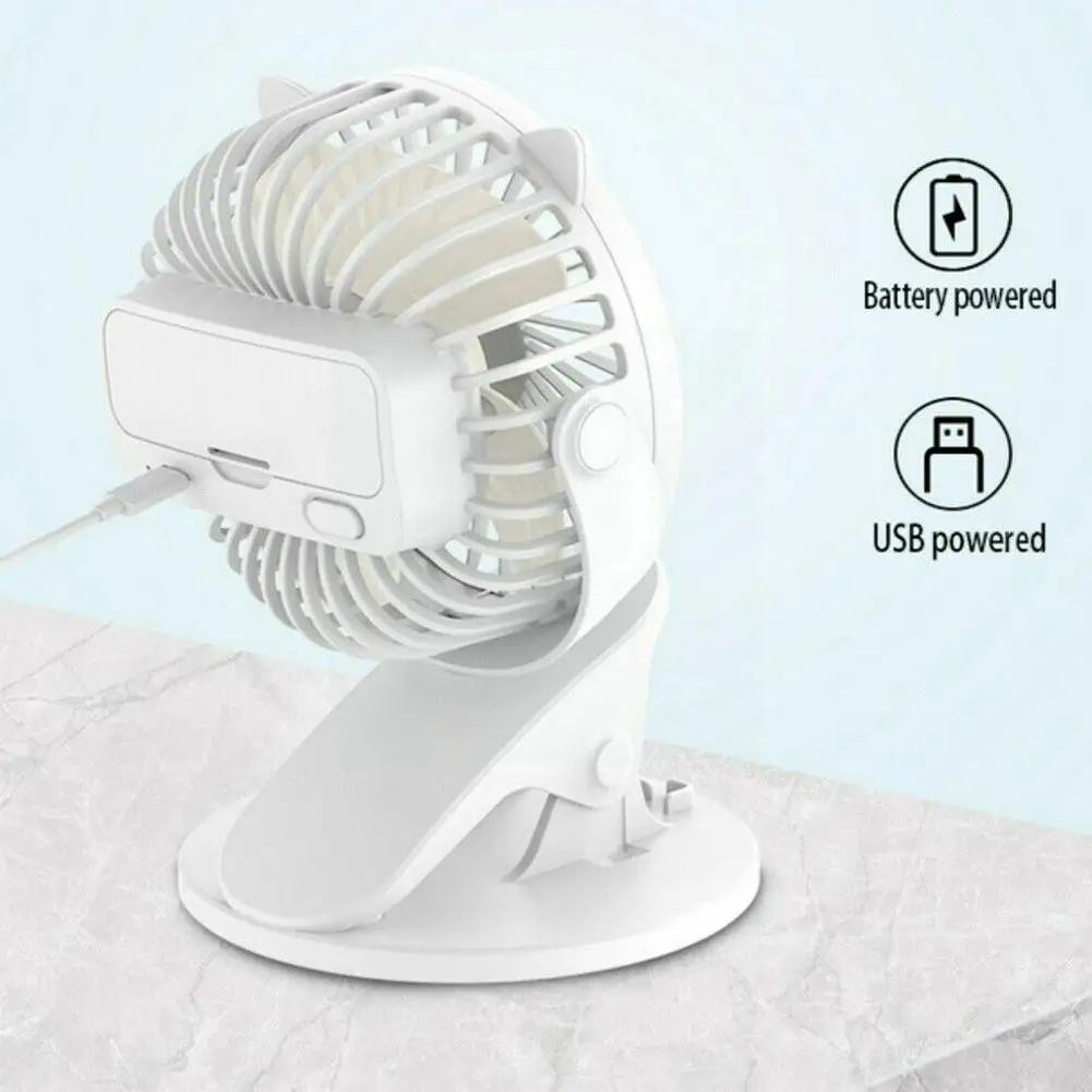 

New Hot Sale USB Rechargeable Clip Desktop/Table Fan Clamp Mini Cooler Air Ventilator Fan 360degree Rotating Fan Portable W R5G3