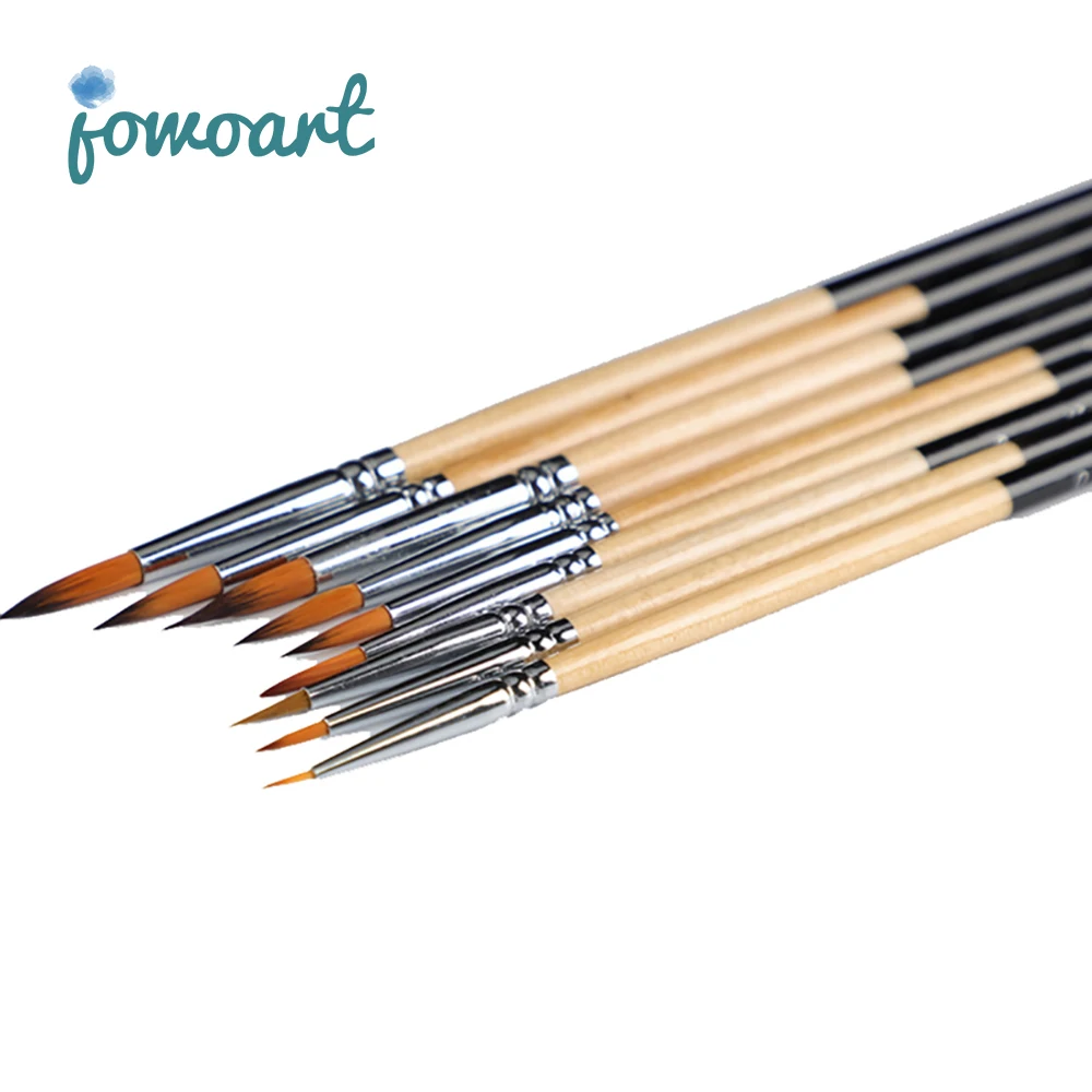 

10 Nylon hair Line drawing Brush Stroke Very fine Oil Painting Pigment Acrylic Gouache watercolor Painting Long wooden pole Pen