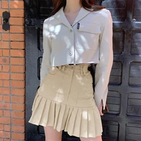 korean fashion y2k pleated skirts womens 2021 solid colors high waist mini skirts summer harajuku kawaii black skirt y2k clothes