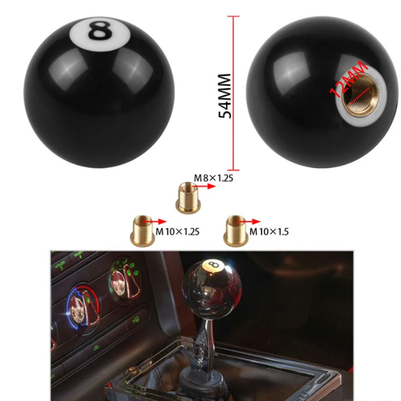 

Automobile Ball Gear Head No.8 Billiard Gear Head Black Manual Shift Handle Automobile Refitted No.8 Billiard Gear Head