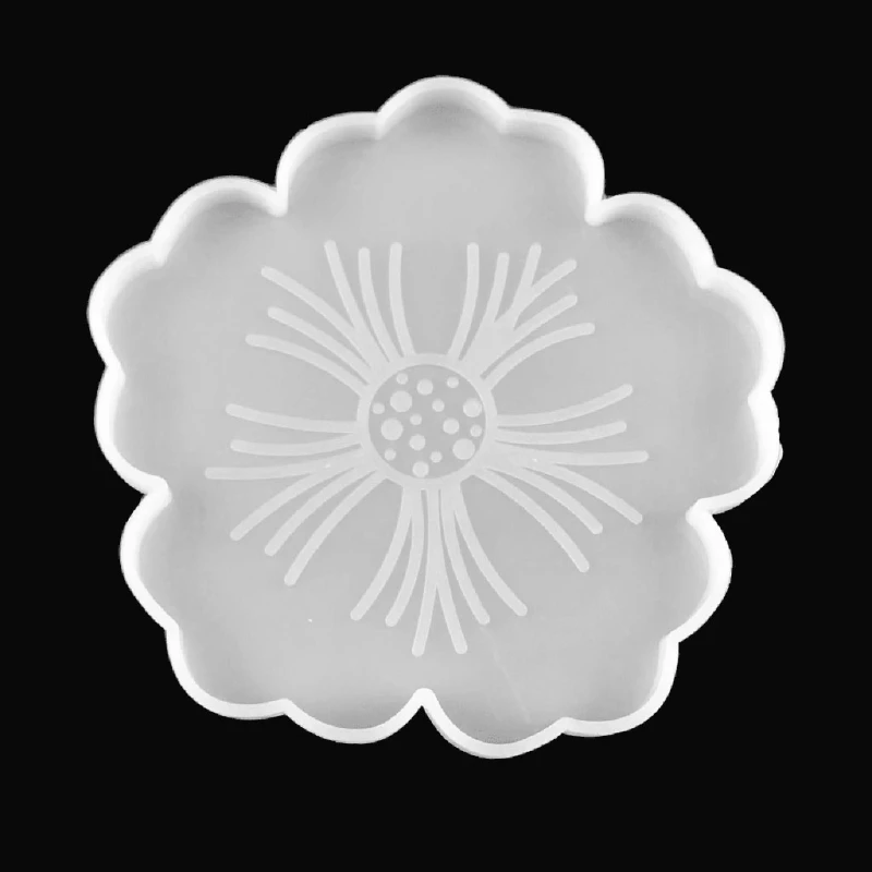 

Large Flower Shape Resin Coaster Molds DIY Silicone Tray for fruit Cup Geode Agate Platter Epoxy Resin Molds Art Crafts