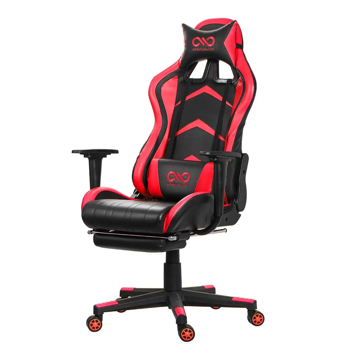 

WCG Office Leather Racing Gamer Chair Internet Cafe Recliner Adjustable Lifting Swivel Computer Gaming Chair Armchair Footrest