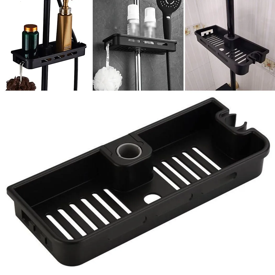 

1pc Multi-function Bathroom Hanging Pole Shelf Shower Basket Organiser Tray Rack Shelf Organizer Bathroom Supplies Big Deal