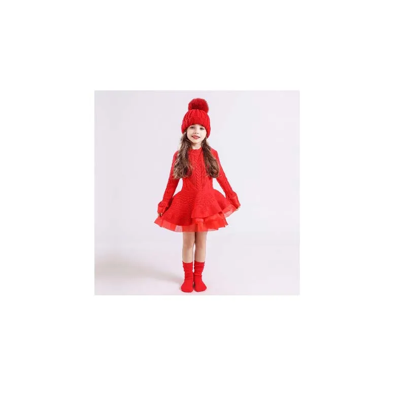 Платье-пачка трикотажное с длинным рукавом на возраст от 3 до 8 лет | Детская