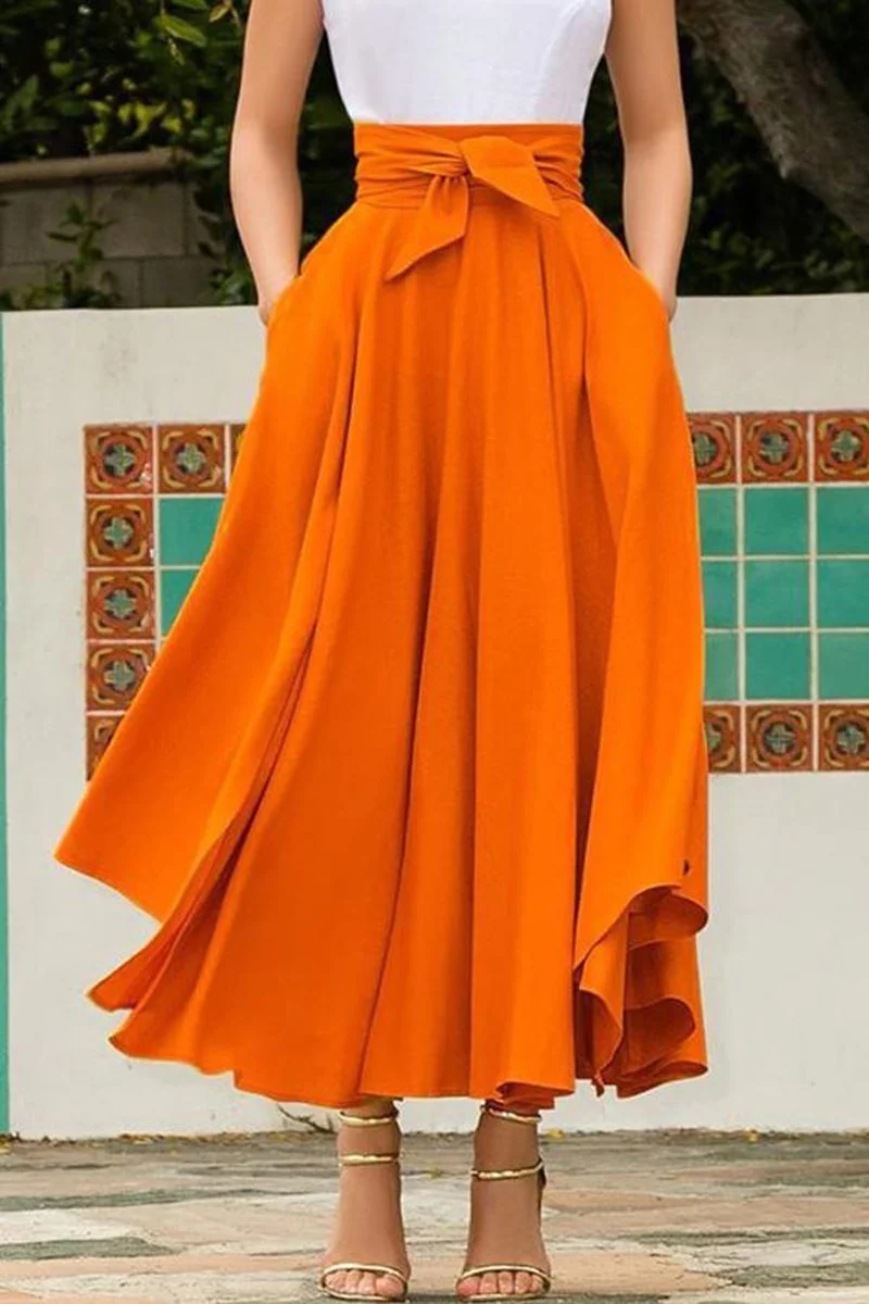 

Плиссированная Женская длинная юбка, юбка для коктейвечерние с высокой талией, женский эластичный Цыганский костюм, однотонные расклешенн...