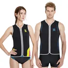 Жилет гидрокостюмный неопреновый, 3 мм, 2 мм, без рукавов, с передней молнией для женщин и мужчин, для дайвинга, серфинга, плавания, Сноркелинга