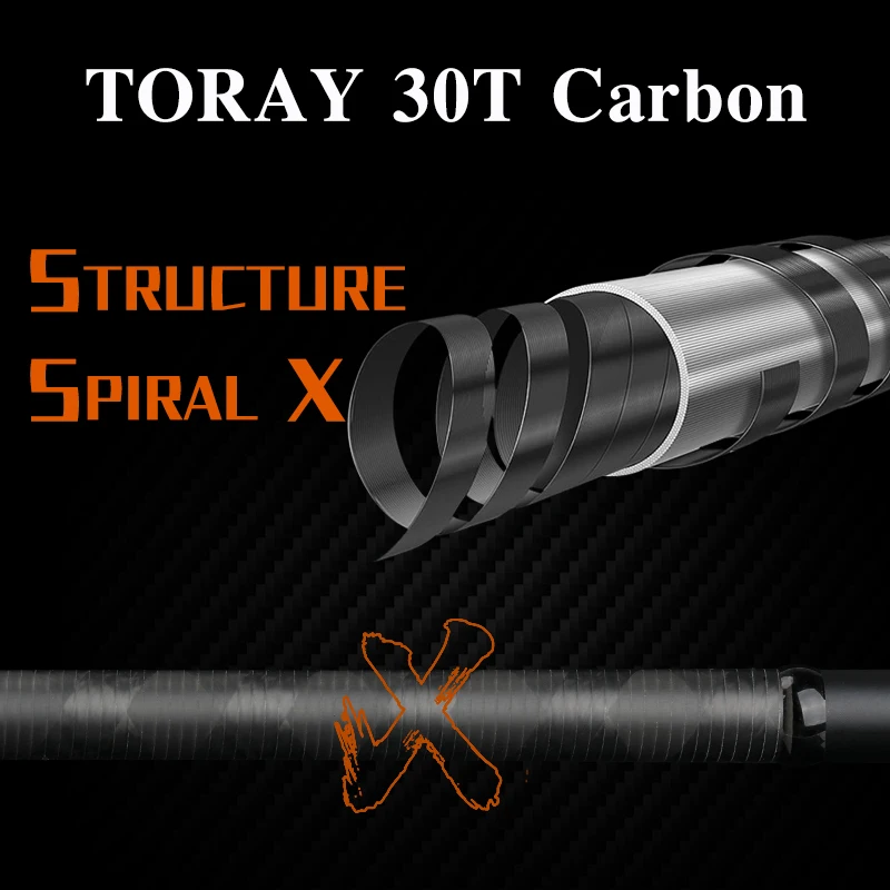 TSURINOYA Spinning Casting Fishing Rod FUJI Guide PTEROSAURIA 2.28m Long Pike Bass Carbon 2 Section Rods | Спорт и развлечения