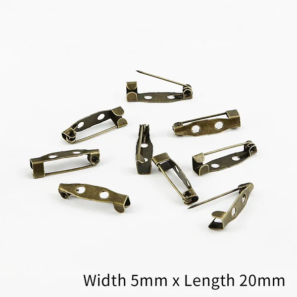 Bronze 5x20mm 50 шт./Партия 15 20 25 30 35 мм золото/серебро/бронзовая брошь зажим базовые булавки безопасные булавки брошь настройки базы для украшений ручной работы Изготовление ювелирных изделий - Цвет: Bronze 5x20mm