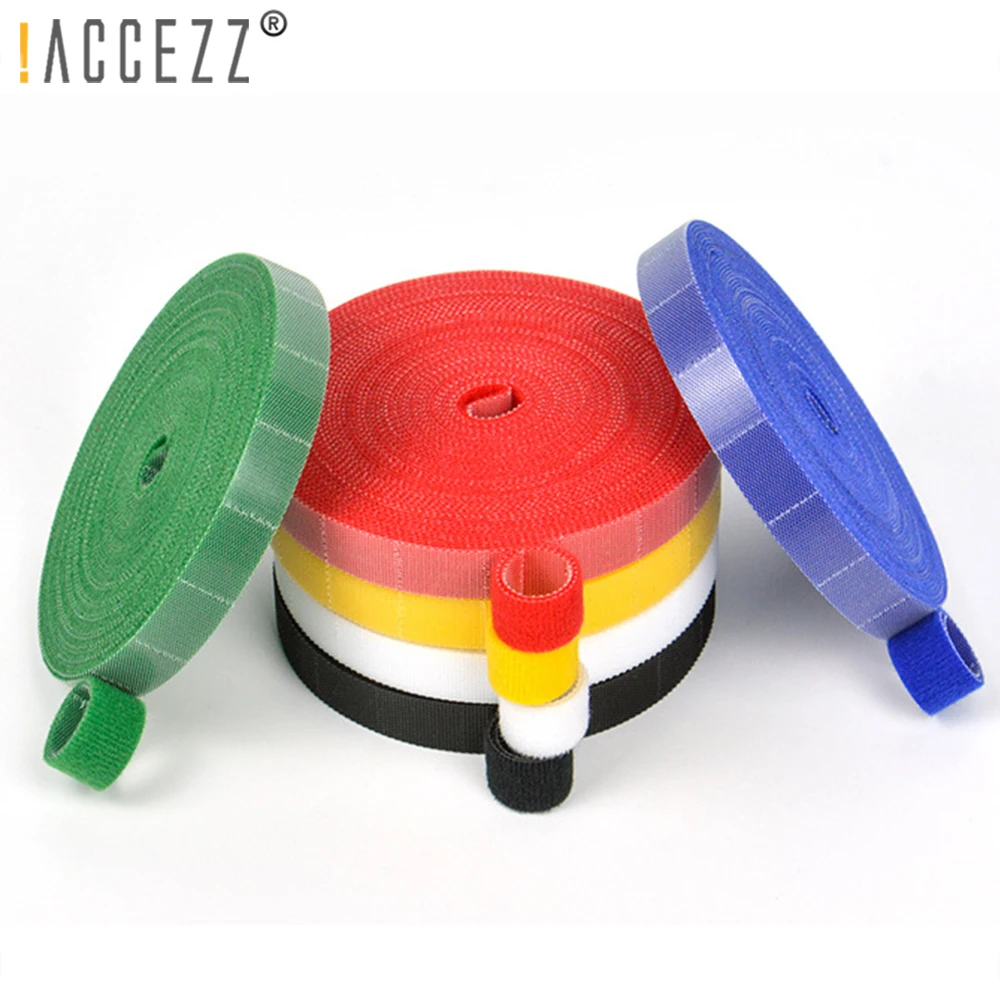 

!ACCEZZ 1M-5M Tearable Velcros Cable Organizer Nylon Fastener Tape Reusable Strong Hooks Loops Tie Wire Straps DIY Accessories
