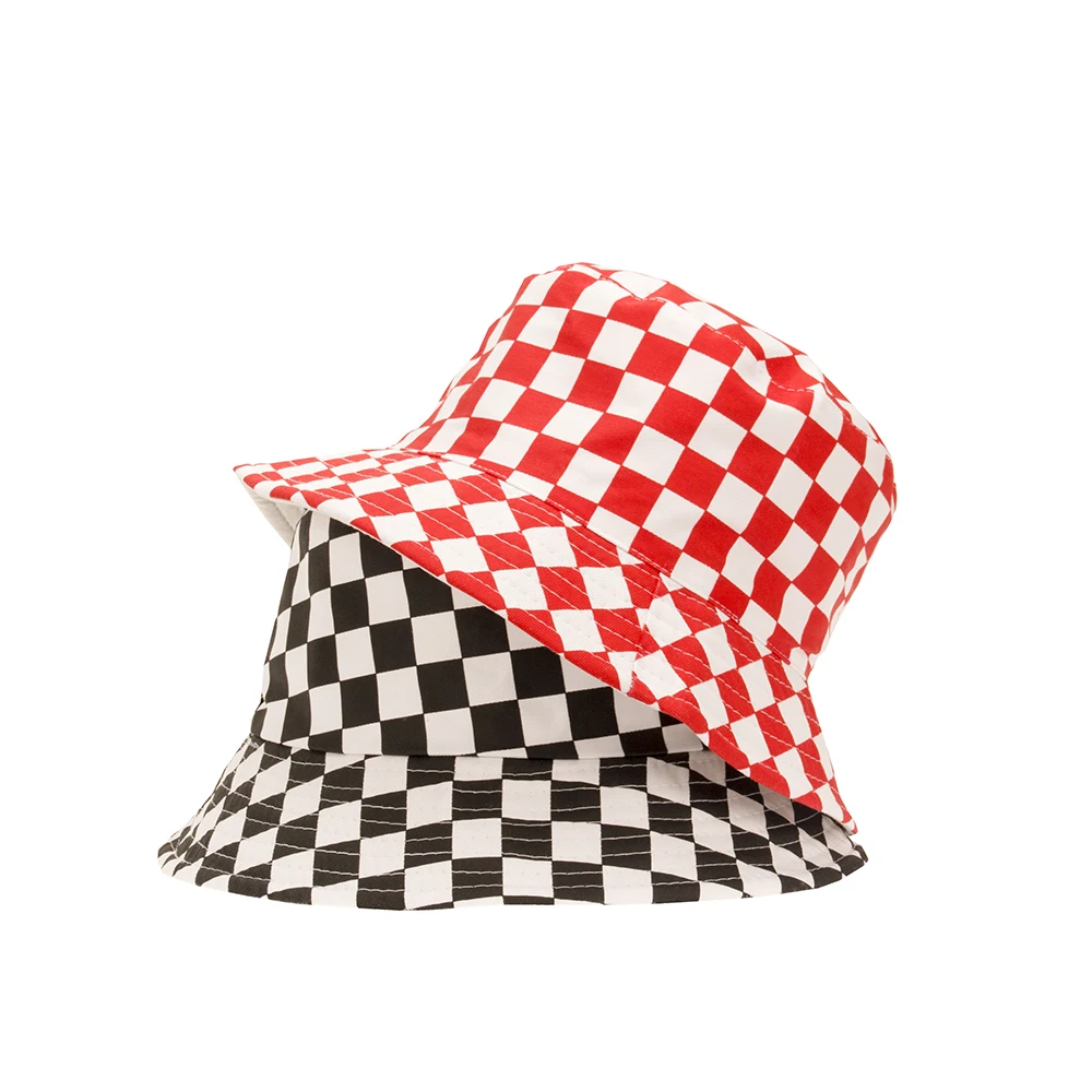 Шляпка в клетку рыбацкая шляпа летняя уличная пляжная Солнцезащитная крутая