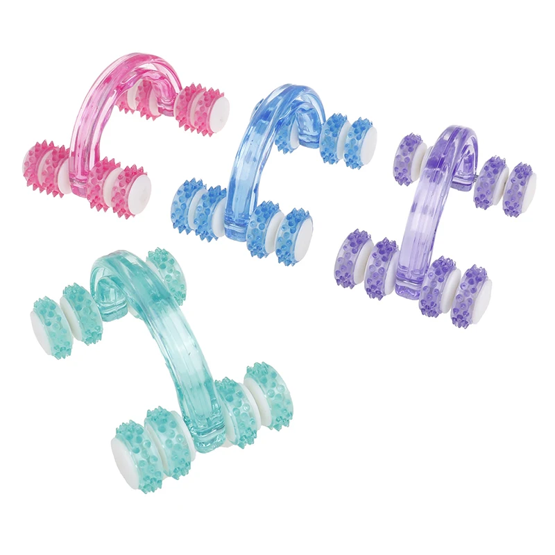

1PCS Eight Roller Wheels Full-body Plastic Car Roller Reflexology Face Hand Foot Back Body Therapy Relaxing Hand Massage Tool