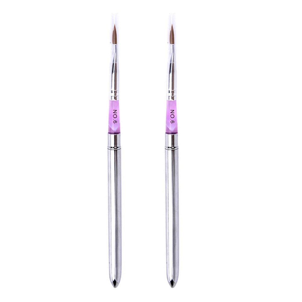 2 шт Высокая Qality акриловая кисть для дизайна ногтей УФ-гель маникюра Гель-лак