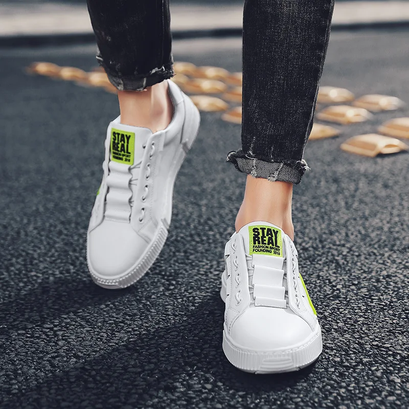 Весенне-осенняя мужская повседневная обувь из искусственной кожи на плоской