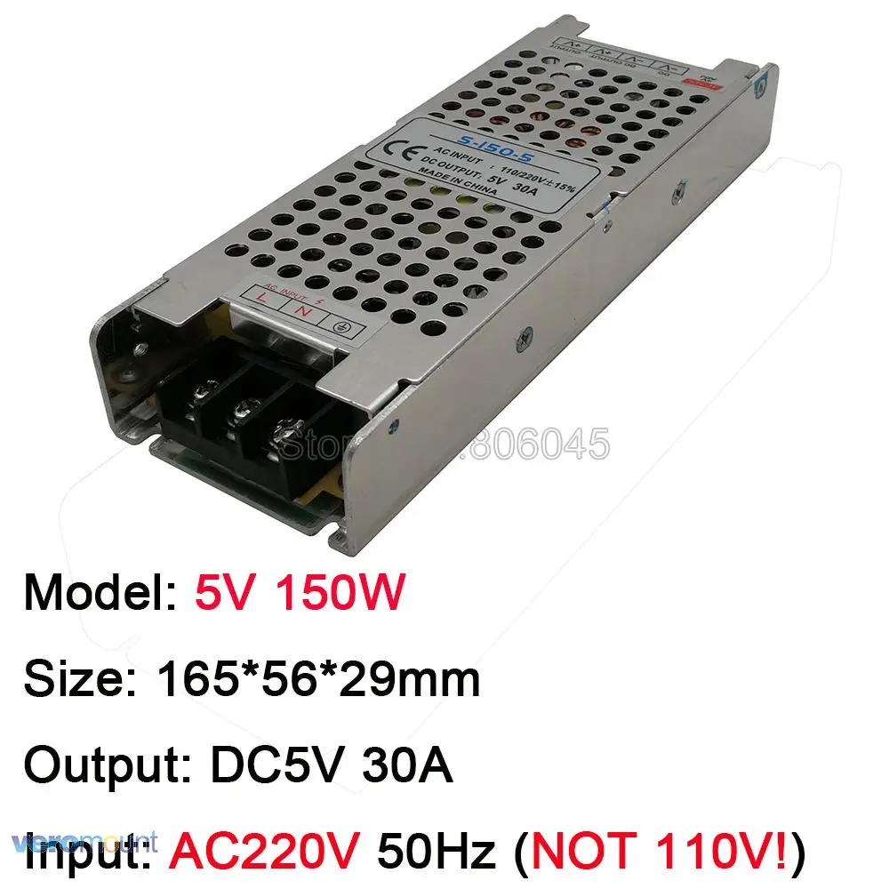 Ультра тонкий переключатель Питание DC 5V трансформаторы AC220V для DC5V 4A 20A 30A 40A 60A светодиодный драйвер преобразователя для Светодиодный полоски