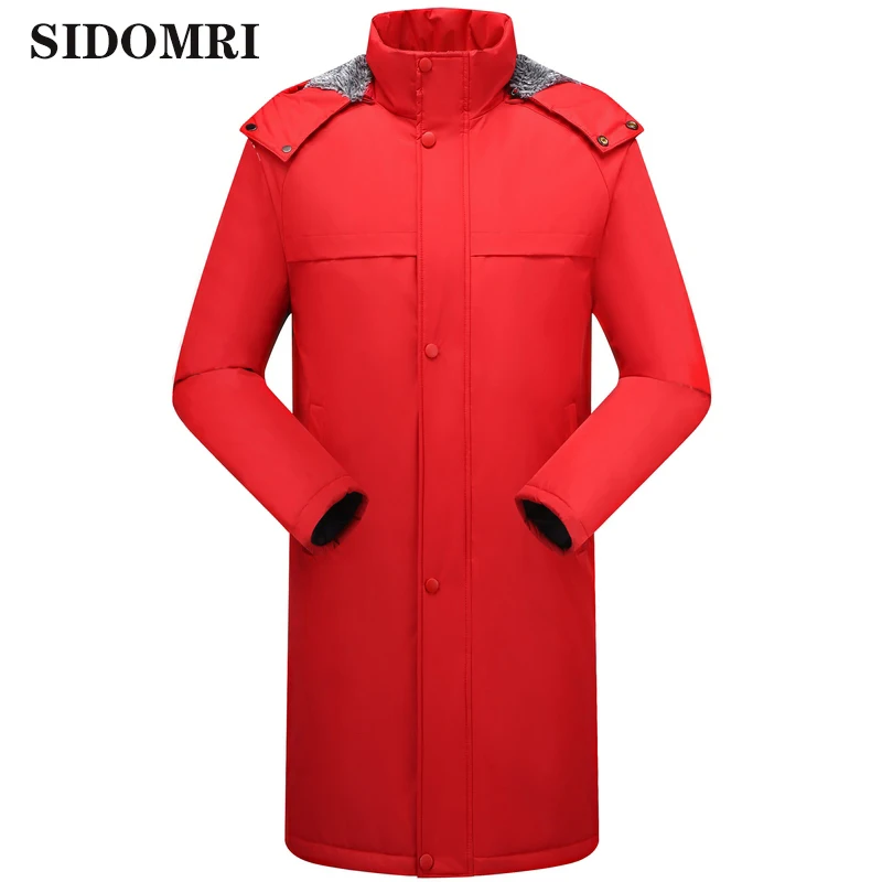 Fashion new cotton-padded coat men and women long training thick warm down jacket large size for couples group working child