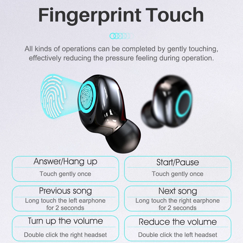 Новинка TWS Беспроводные Bluetooth 5 0 наушники с сенсорным управлением 9D стерео
