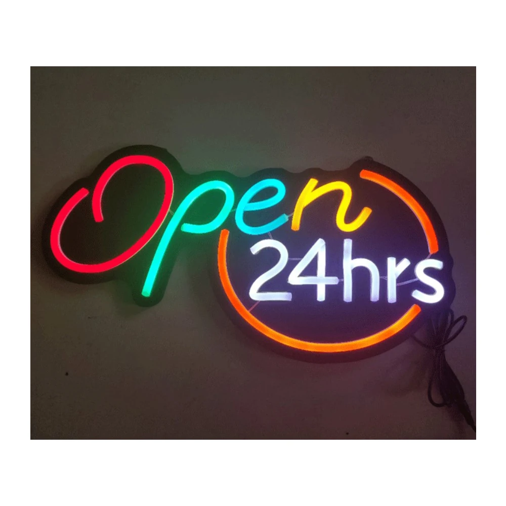 

Manufacturer Hot Selling Custom Decorative Lighting Letters Acrylic Led Neon shop signs are open 24 hours Neon Sign Custom