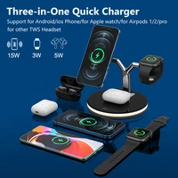 3 in 1 15w fast wireless magnetic charger for iphone 12 12 pro max magnetic charger for apple watch 6 5 4 for airpods pro 2